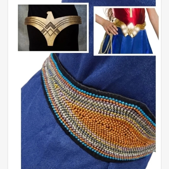 Vintage Beaded Wonder Woman style belt‎ M - Picture 1 of 7